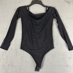 Abercrombie & Fitch Black Long Sleeve Bodysuit